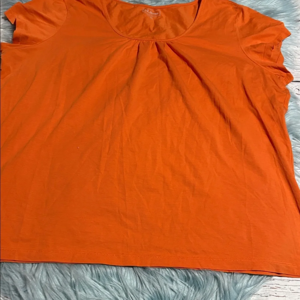 L.L. Bean Women's Vibrant Orange Short Sleeve Tee sz XL - Picture 4 of 7